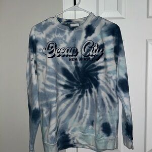 Ocean City, NJ Blue and White Tie-Dye Sweatshirt